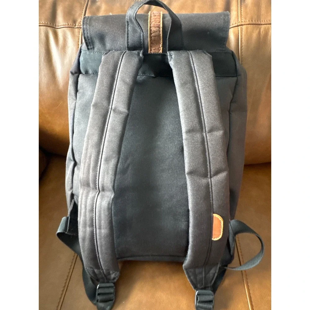 Herschel Supply Co Dawson Backpack Black Tan Canvas Laptop Bag Rucksack